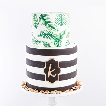 Modern Palm Leaf Cake