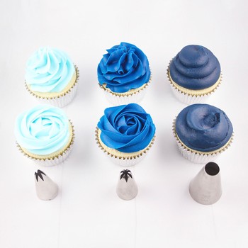 Shades of Blue Frosted Cupcakes