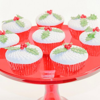 Whimsy Bloom Holly Cupcakes