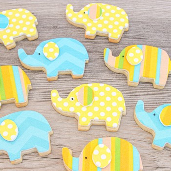 Printed Elephant Cookies