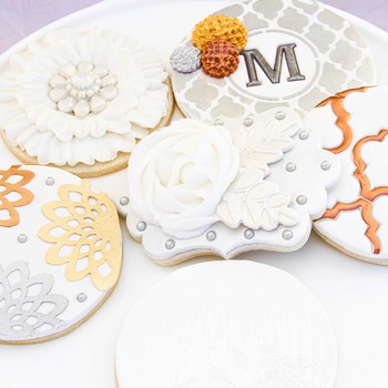 Floral Monogram Cookies