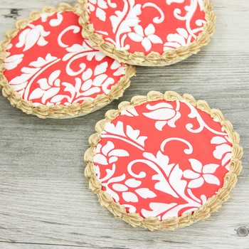 Damask Stencil Cookies