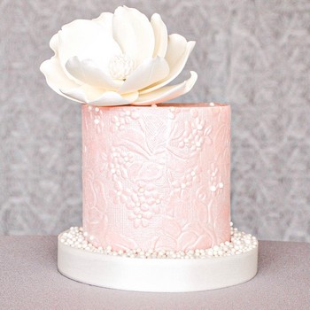 Pink Pearly Floral Cake