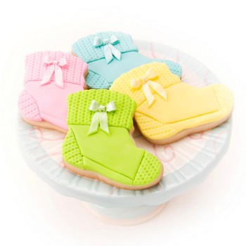 Fondant Baby Bootie Cookies