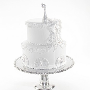 White Peacock Cake