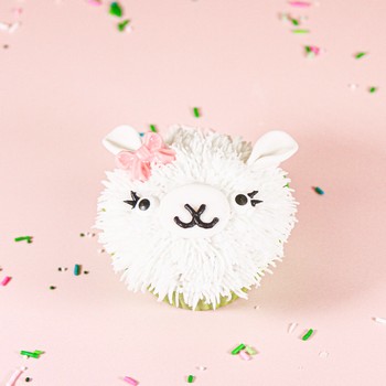 Llama with Bow Cupcake