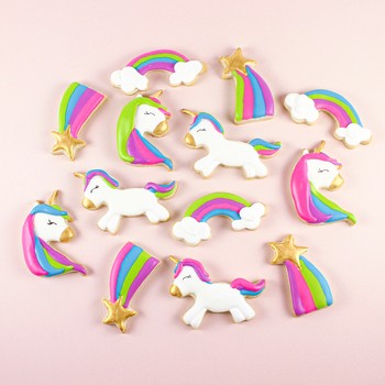 Neon Unicorn Cookie Set