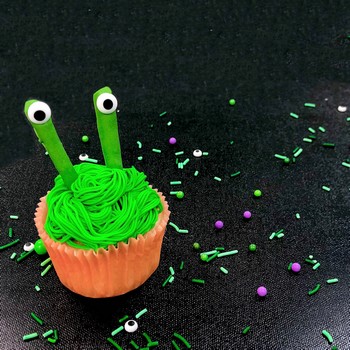 Hairy Green Monster Cupcake