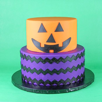 Chevron Jack o' Lantern Cake