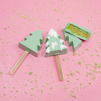 Pistachio Christmas Tree Cakesicle