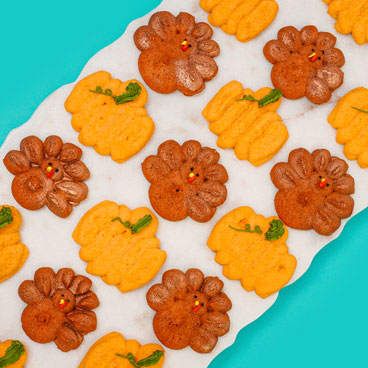 Thanksgiving Turkey and Pumpkin Spritz Cookies Rec