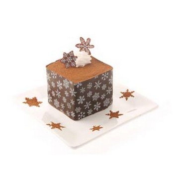 Snowflake Chocolate Transfer Dessert Square