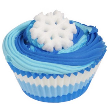 Blue Swirl Cupcake with Sugar Snowflake