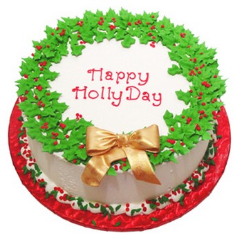 Happy Holidays Holly Cake