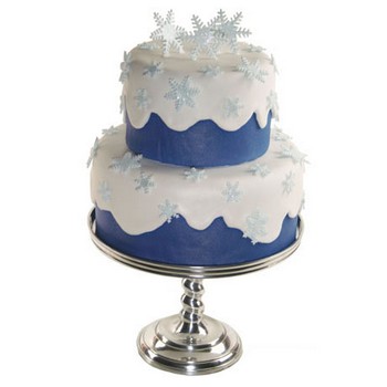 Shimmery Snowflake Tiered Cake