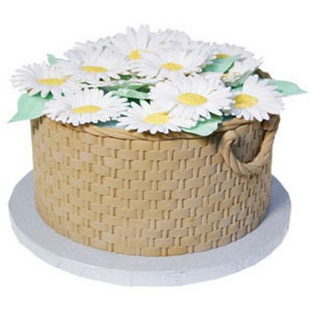 Daisy Basketweave Cake
