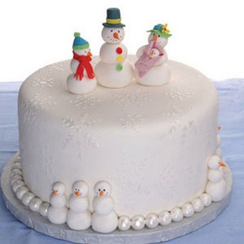 Snowman Figure Embossed Cake