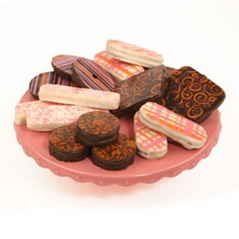 Pink and Orange Transfer Cookies