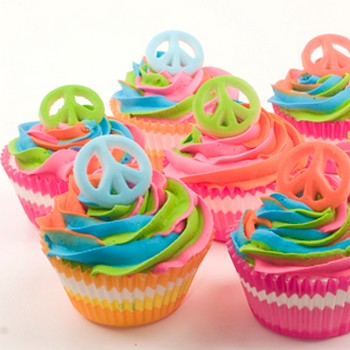 Rainbow Peace Cupcakes