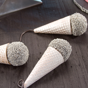 silver microphones made with mini ice cream cones