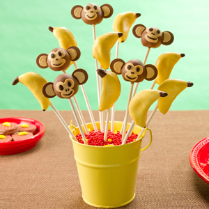 Monkey and Banana Cake Pops