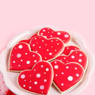 Polka Dot Valentine Cookies