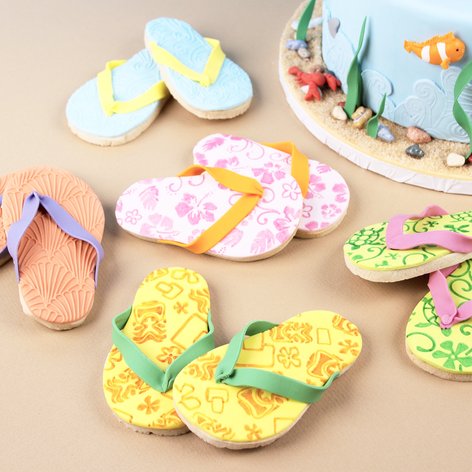 Textured Flip Flop Cookies