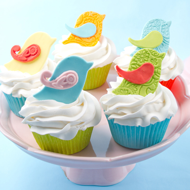 Paisley Bird Cupcakes