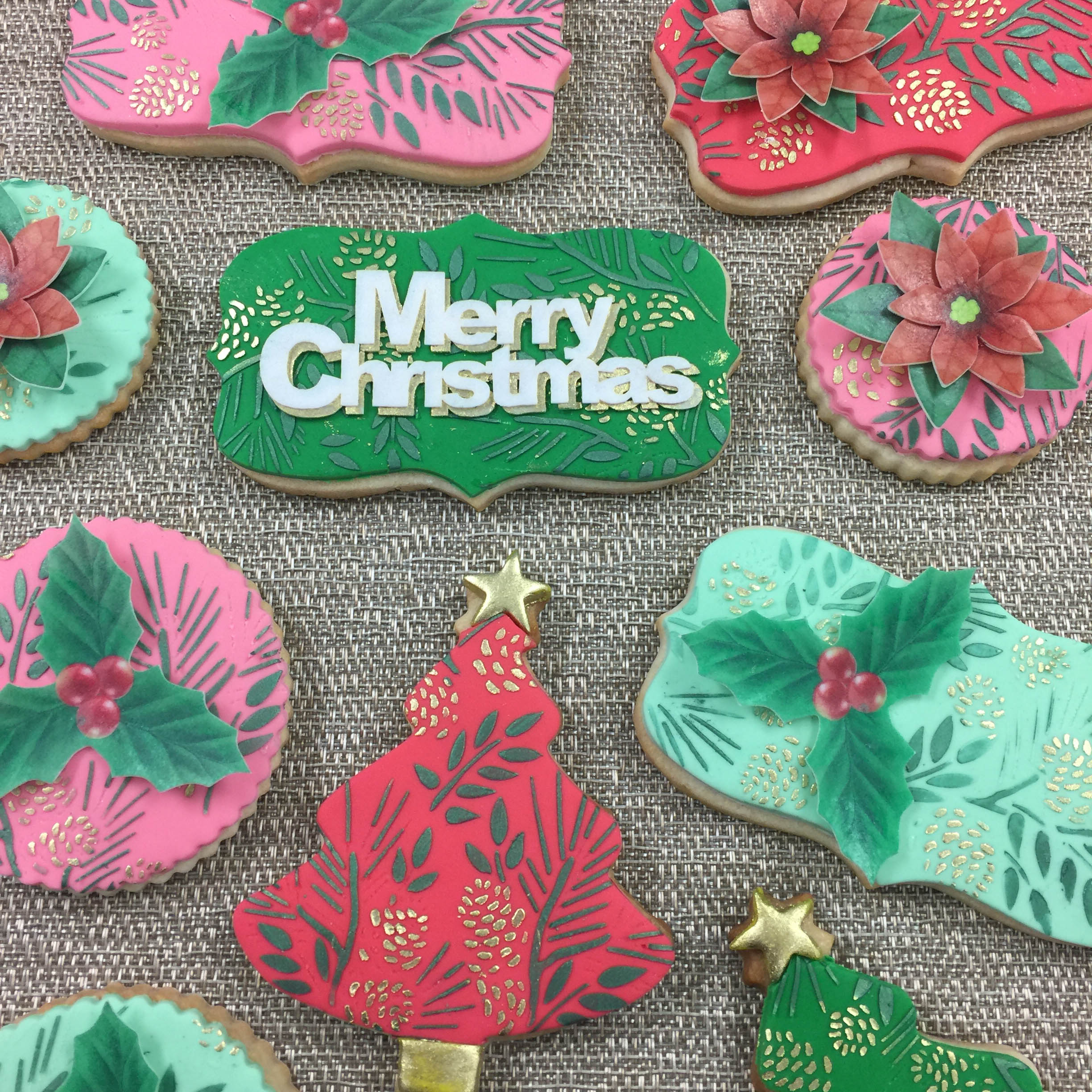 Fondant Christmas Sugar Cookies