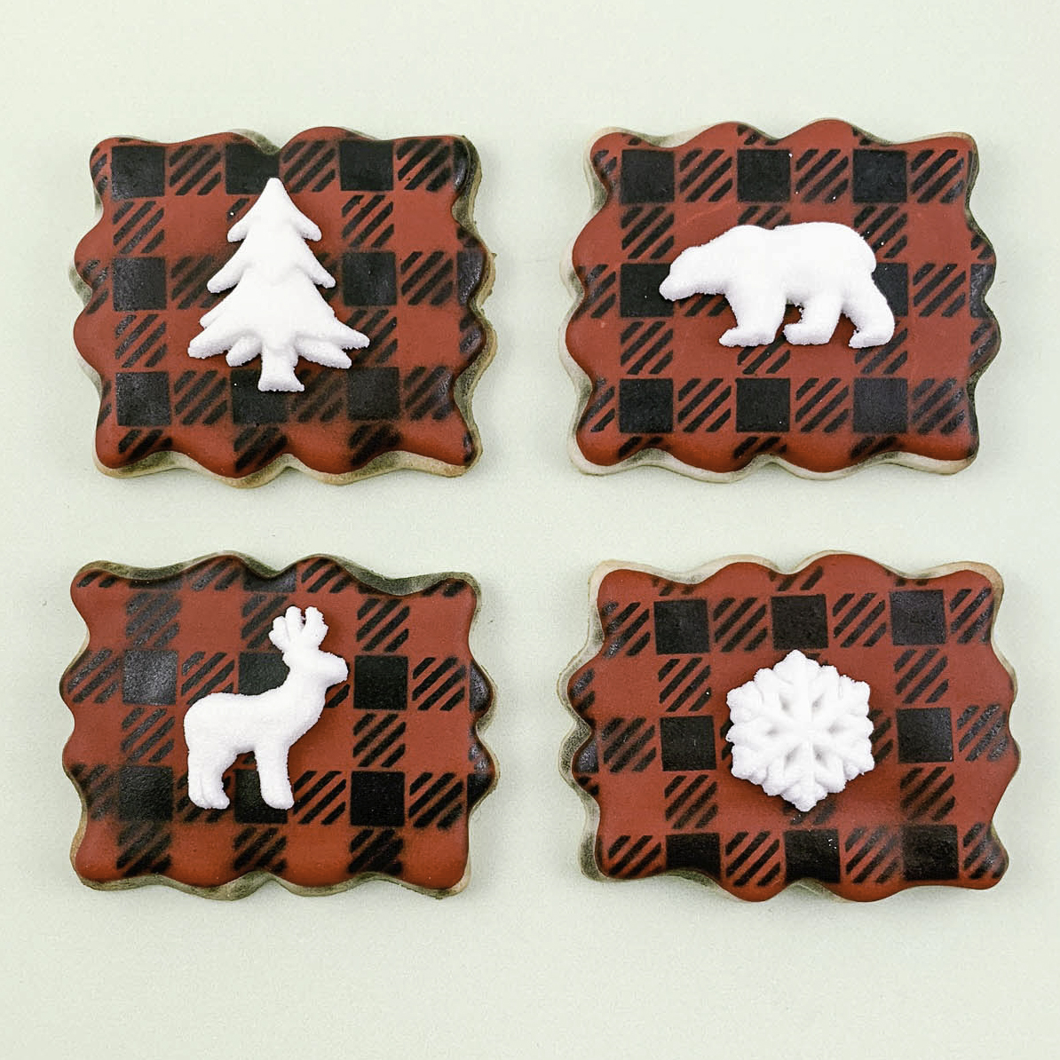 Buffalo Plaid Airbrushed Sugar Cookies