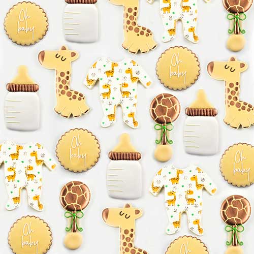 Giraffe Baby Shower Cookies