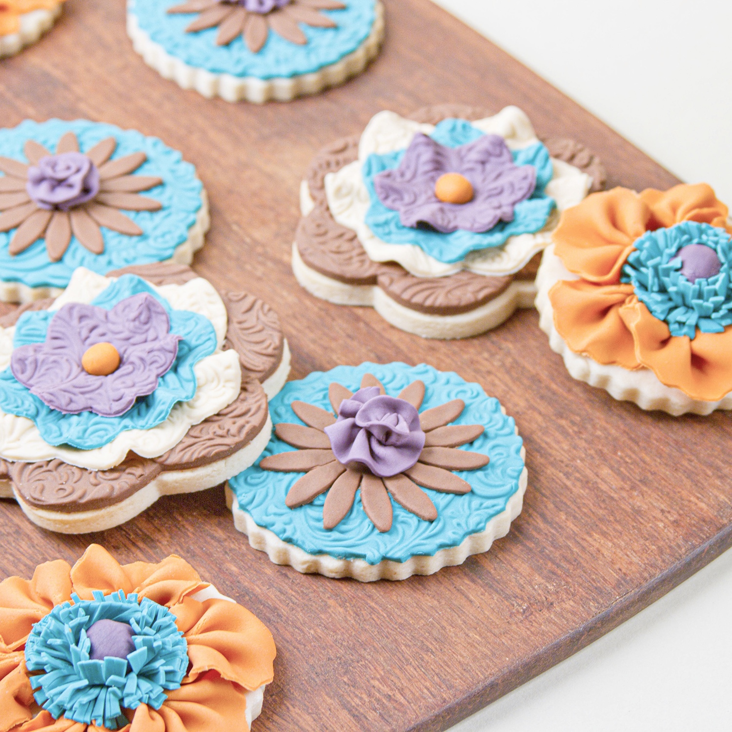 Fabric Flower Cookies
