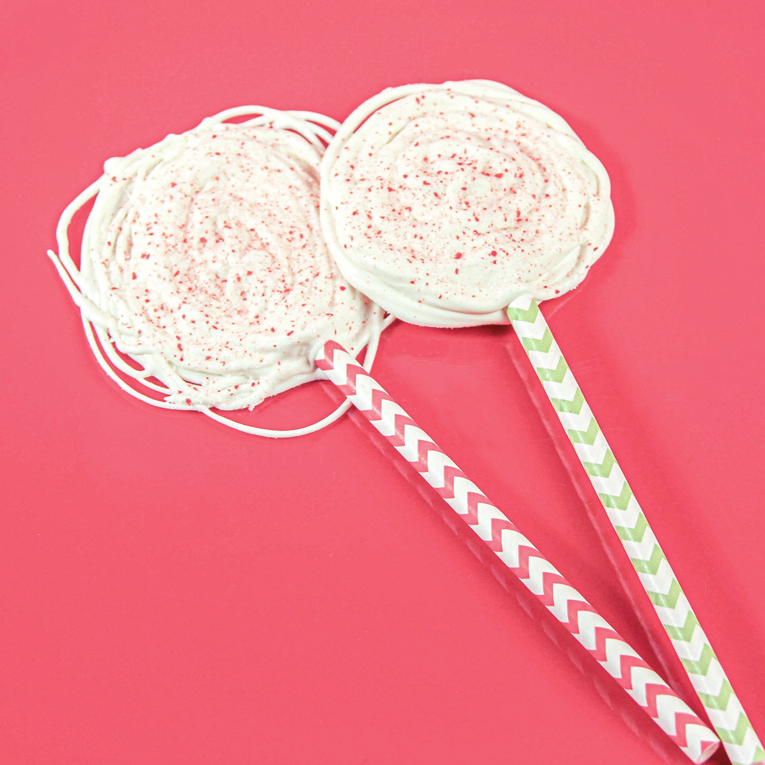 White Chocolate Peppermint Pops