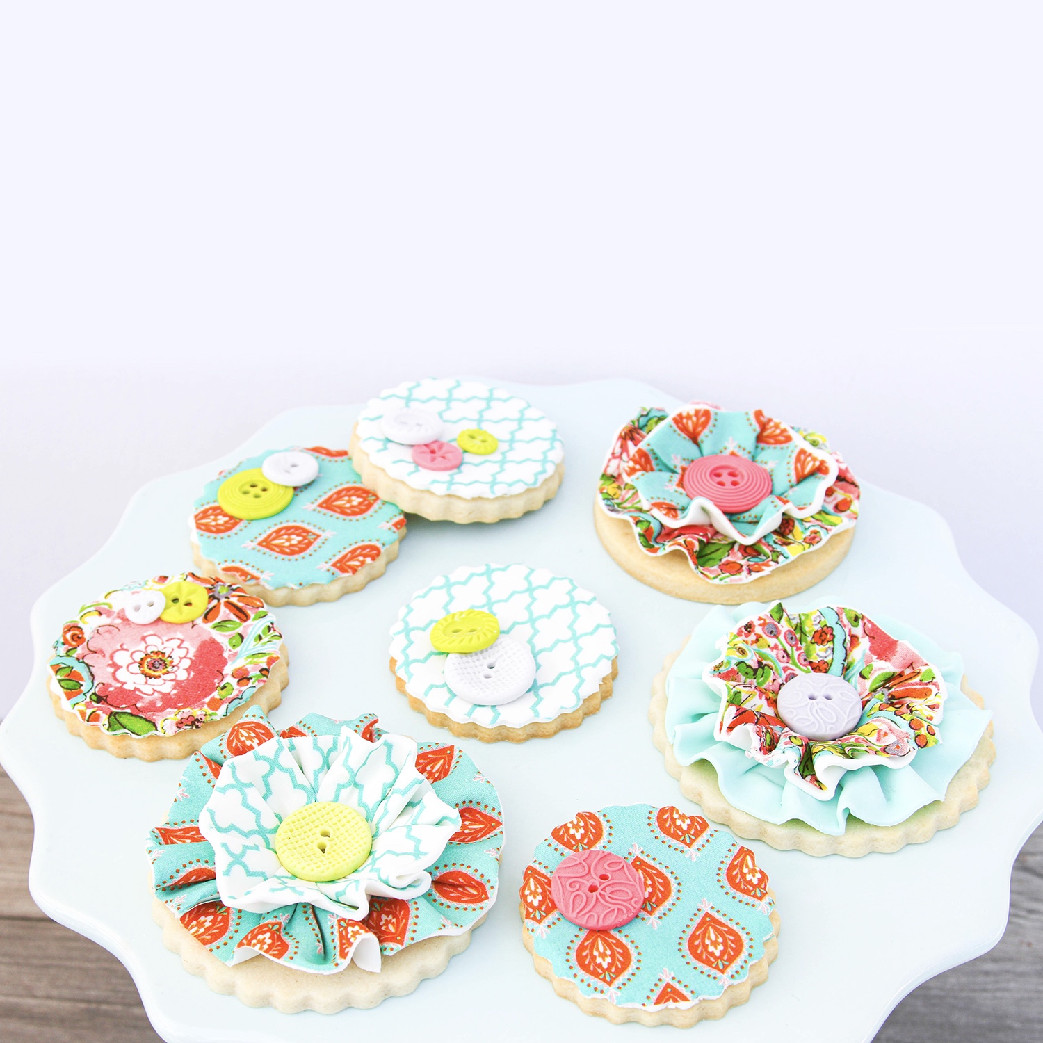Floral Button Cookies