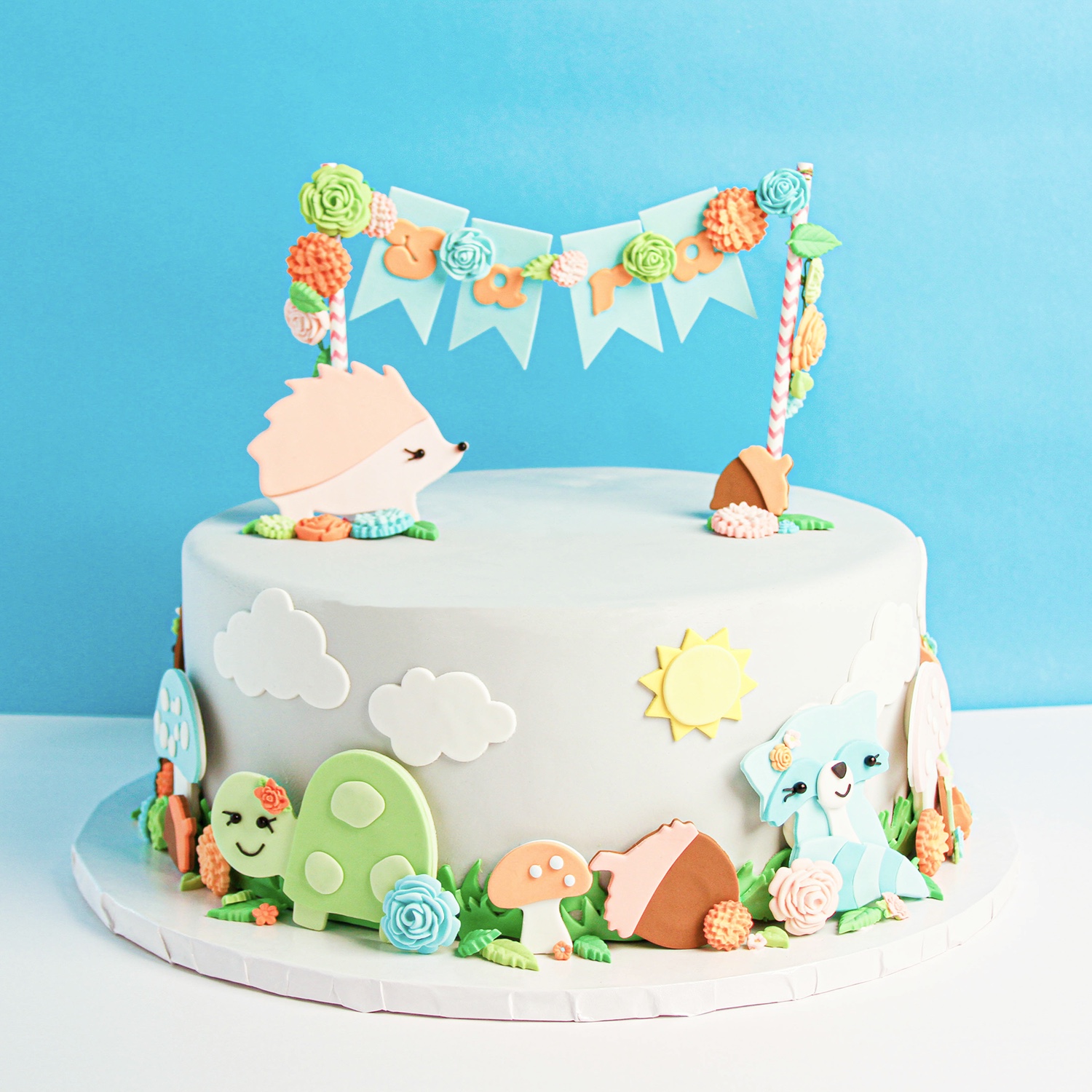 Floral Banner Woodland Cake