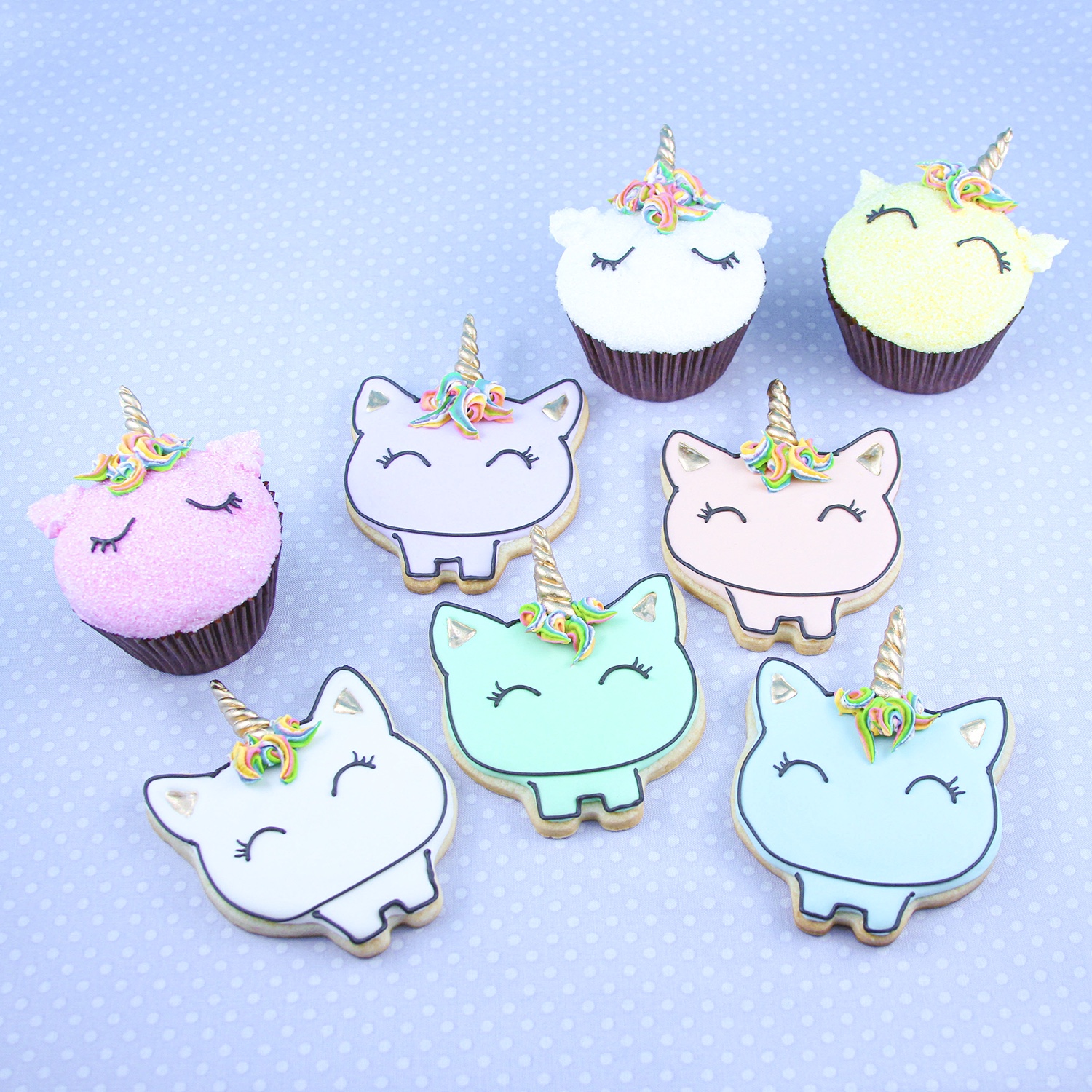 Pastel Unicorn Cookies & Cupcakes