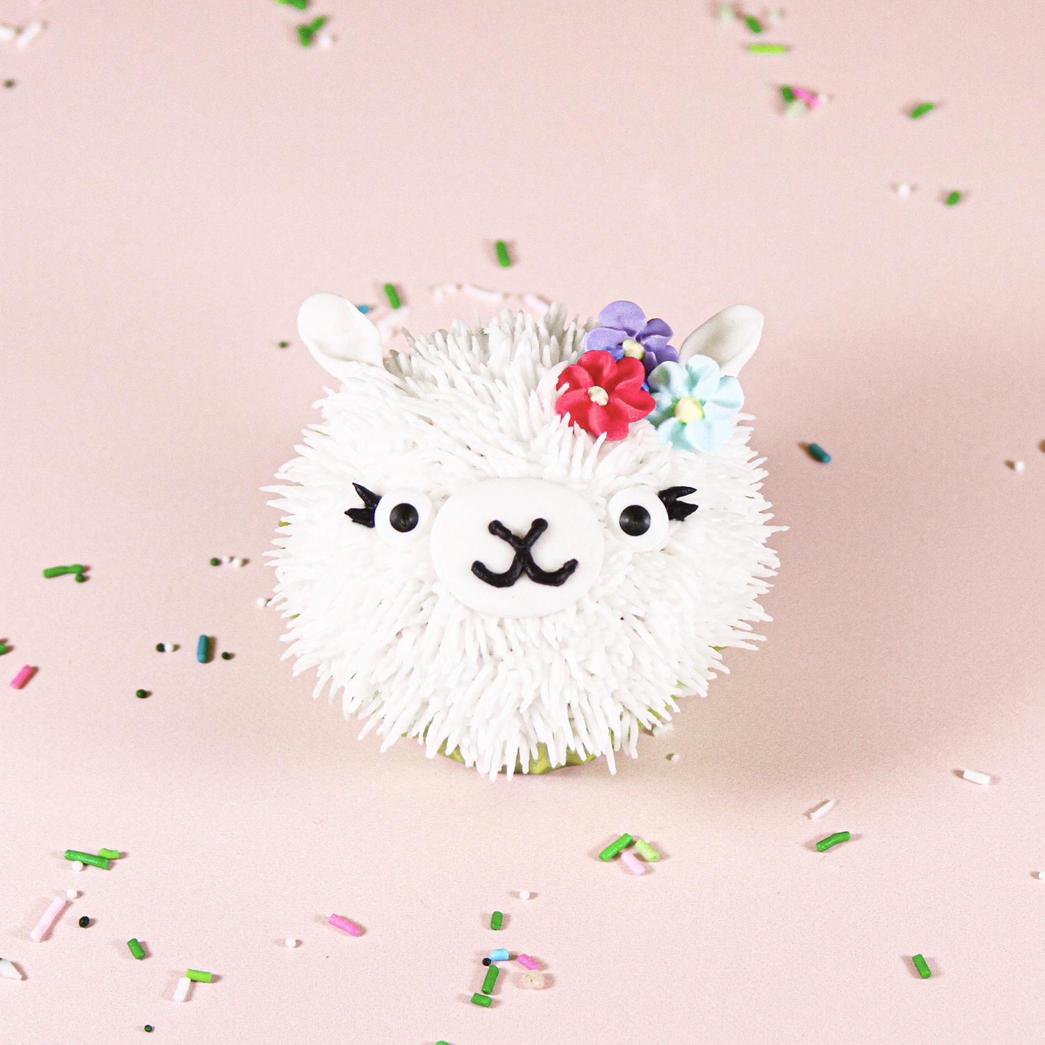 Floral Llama Cupcake