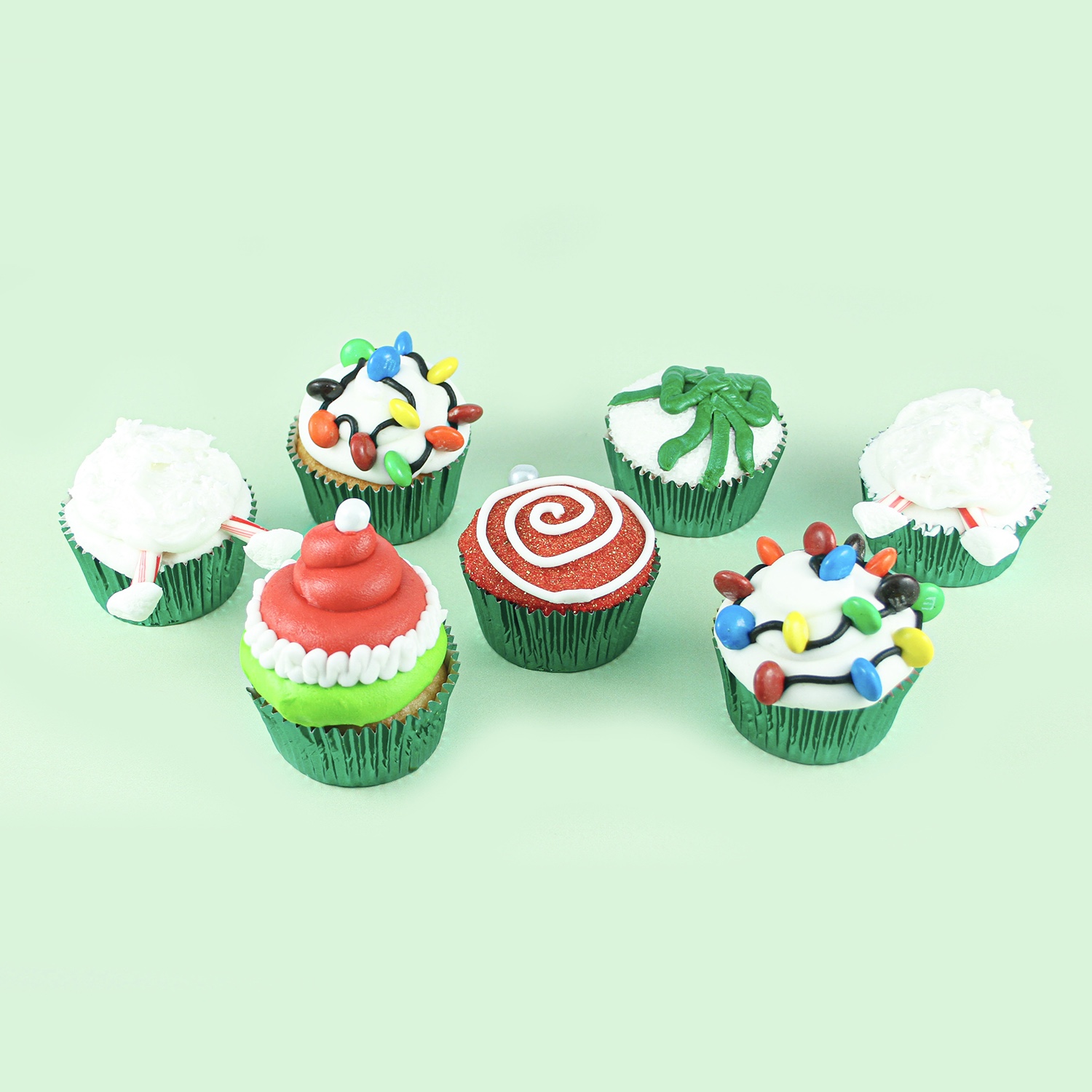 Assorted Grinch Cupcakes