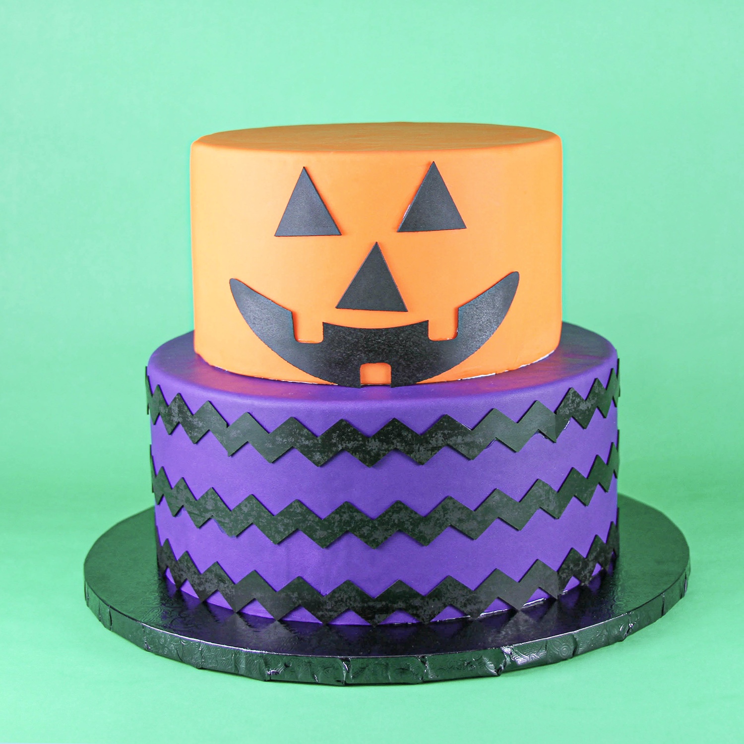 Chevron Jack o' Lantern Cake