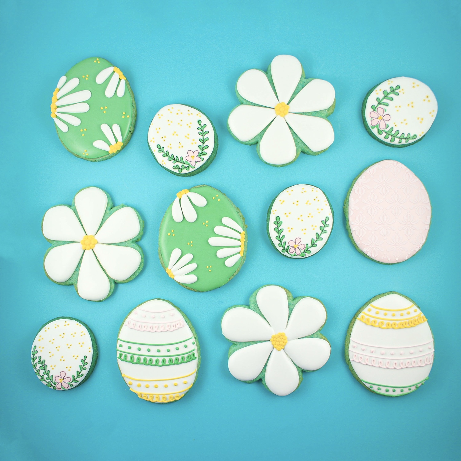 Blue Easter Sugar Cookies with Royal Icing