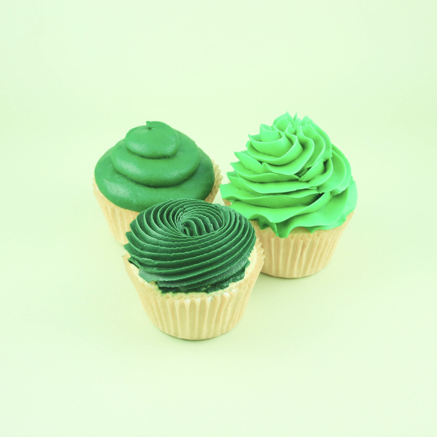 Green Frosted Cupcakes