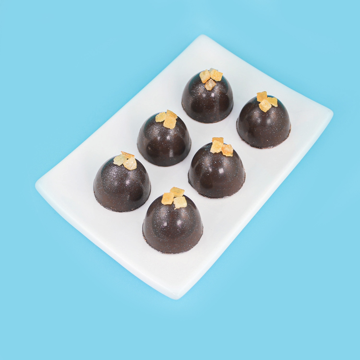 Six Molded Chocolate Orange Bon Bons