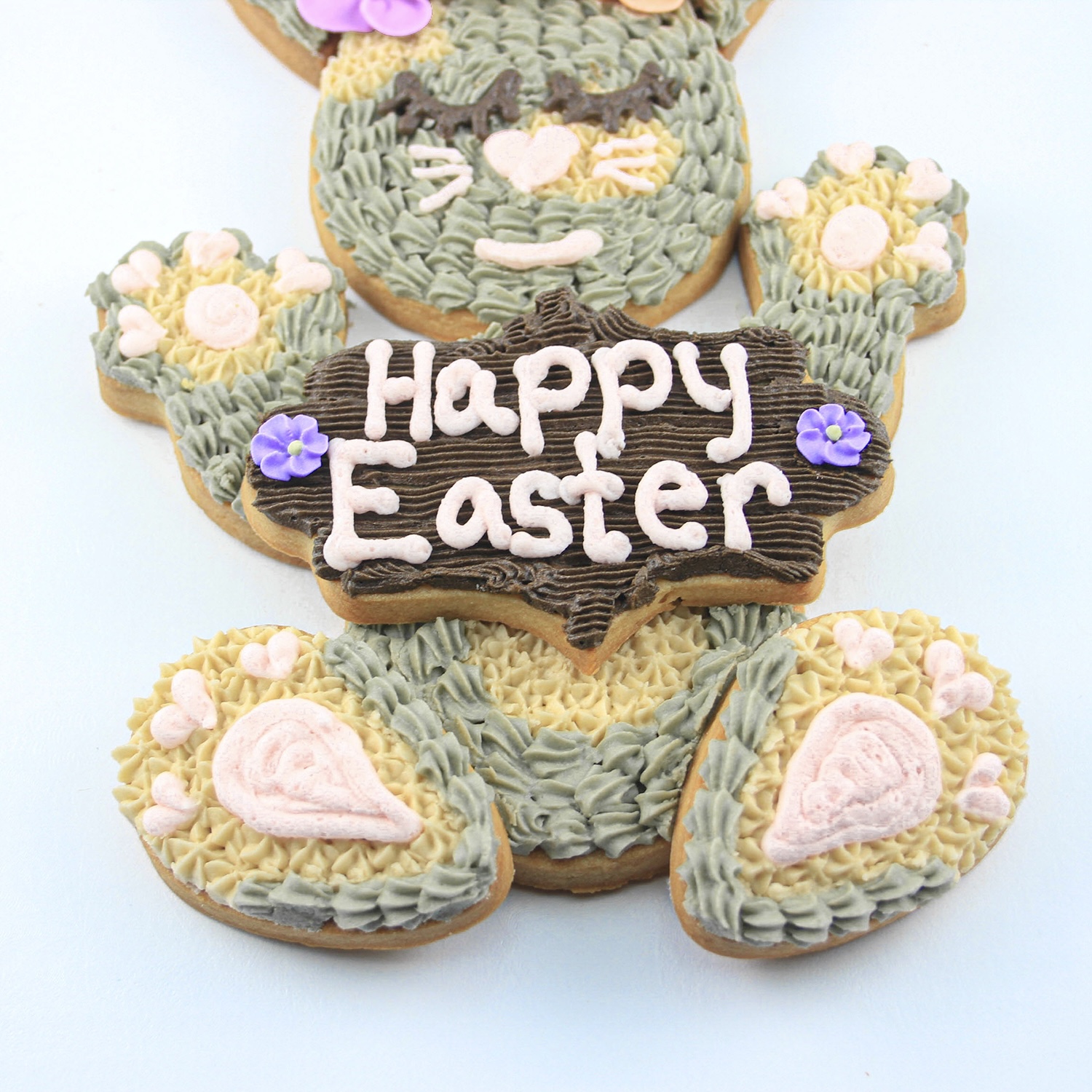 Buttercream Decorated Bunny Cookie Puzzle