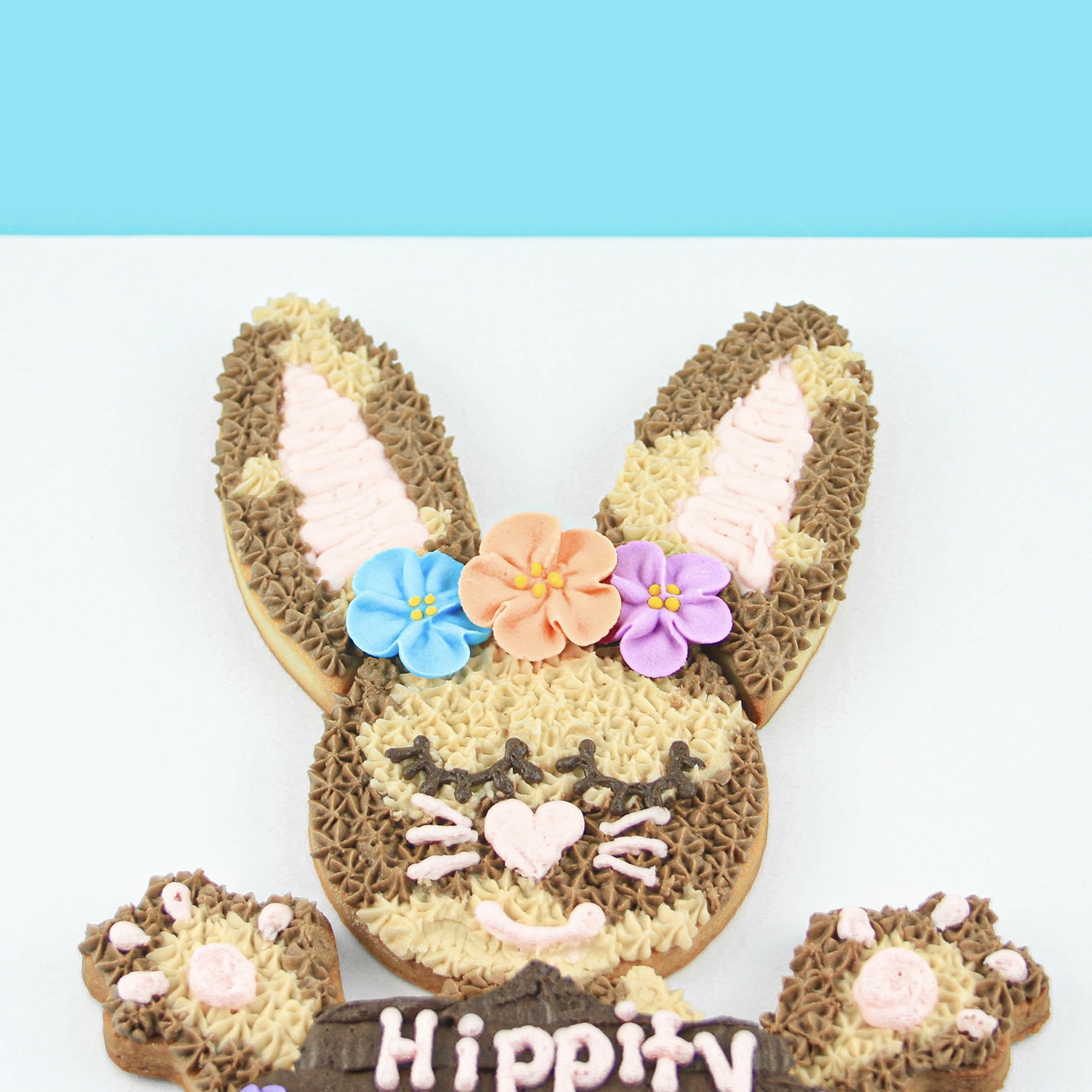 Buttercream decorated Bunny Cookie puzzle