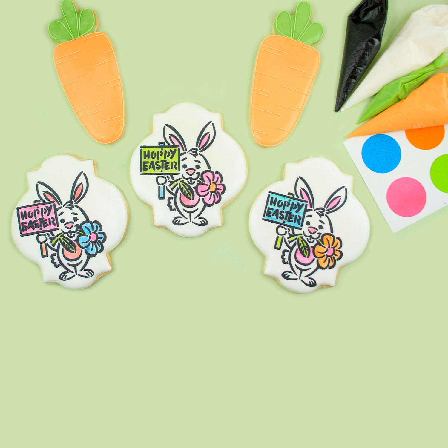 Bunny with Sign PYO Sugar Cookies