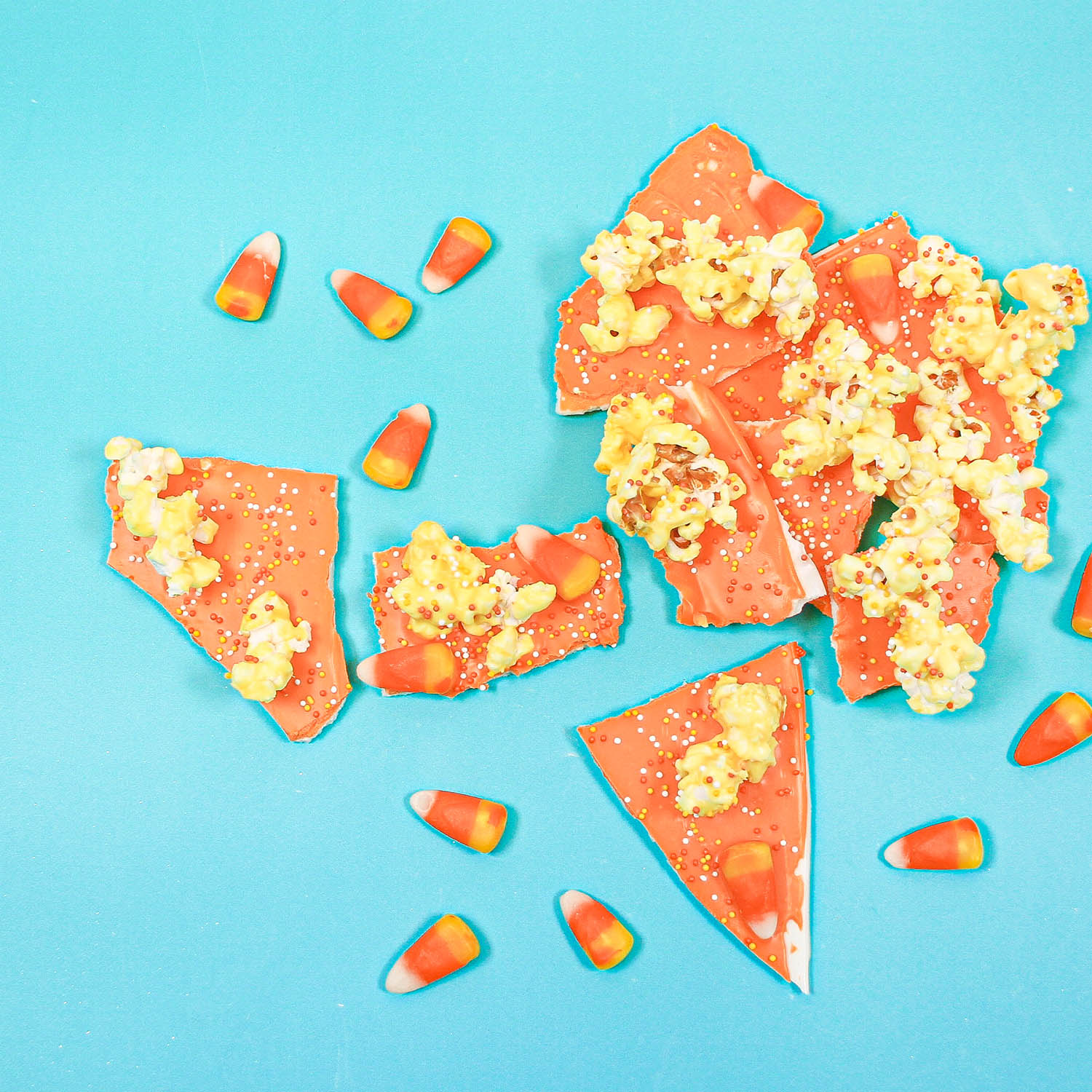 Candy Corn Popcorn Chocolate Bark