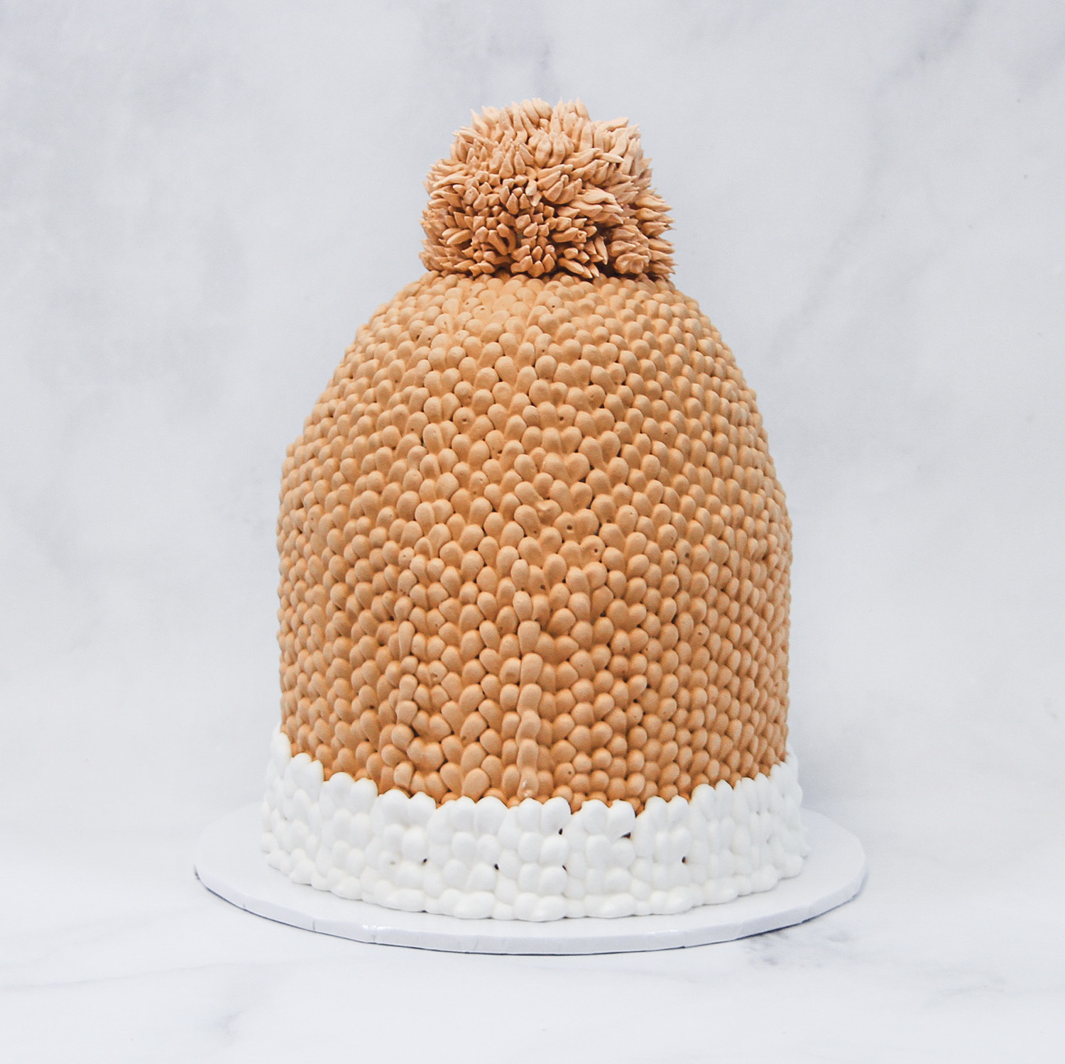 Piped Buttercream Knit Hat Cake