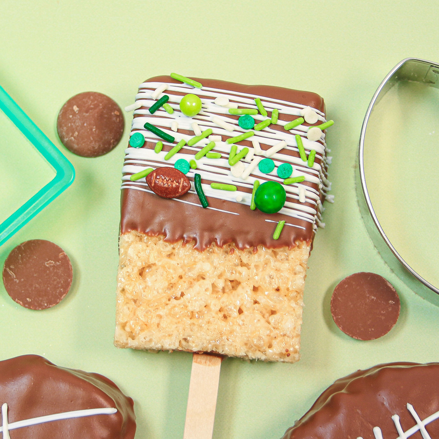 Football Rice Krispie Treats for Super Bowl