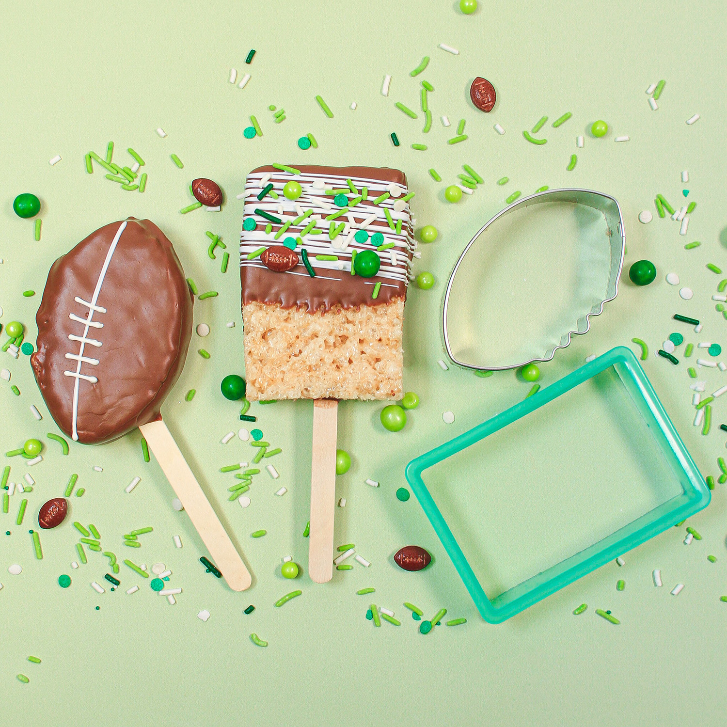 Football Rice Krispie Treats for Super Bowl