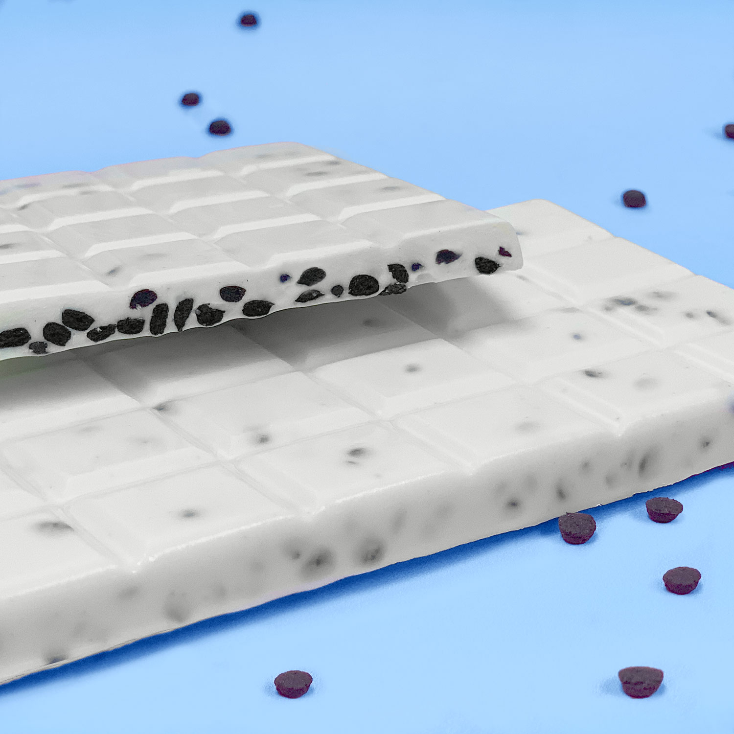 homemade cookies and cream candy bar made with our chocolate cookie bits
